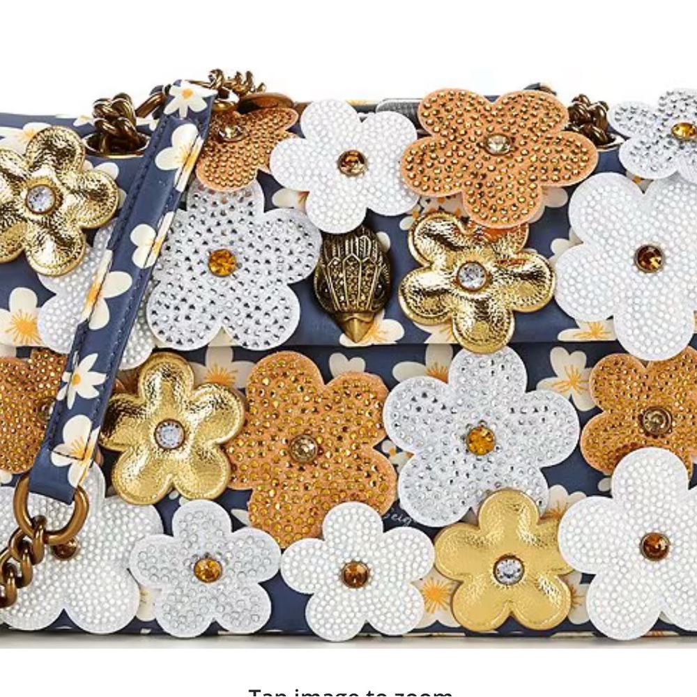 Kurt Geiger Multicolor Floral Embellished Shoulder Bag